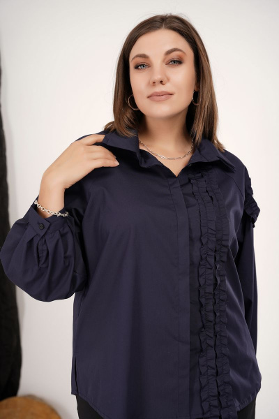 Блуза GRATTO 4134 темно-синий - фото 5