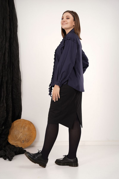Блуза GRATTO 4134 темно-синий - фото 4