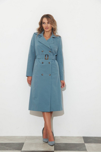 Плащ SandyNa 130602 голубой - фото 3