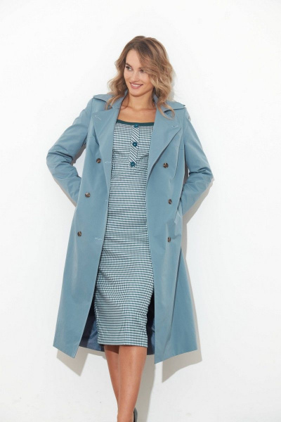 Плащ SandyNa 130602 голубой - фото 2