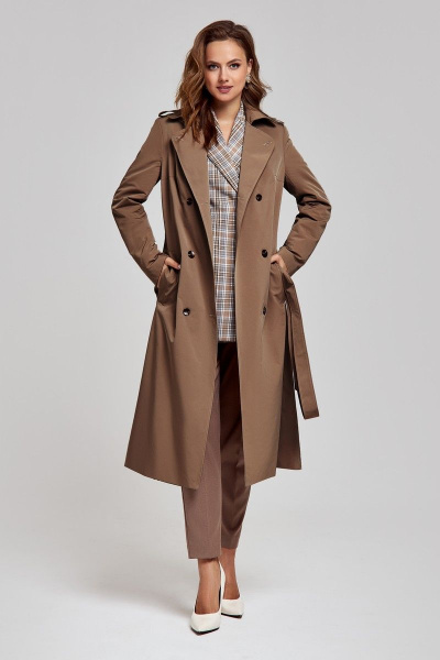 Плащ SandyNa 130602 орехово-шоколадный - фото 2