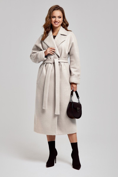 Пальто SandyNa 130604 серо-жемчужный - фото 1