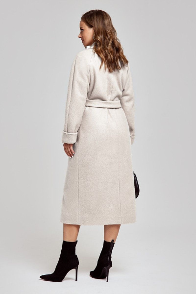 Пальто SandyNa 130604 серо-жемчужный - фото 5