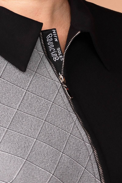 Платье свободного покроя с ассиметричным лифом и кокеткой Соджи 508 черный - фото 3