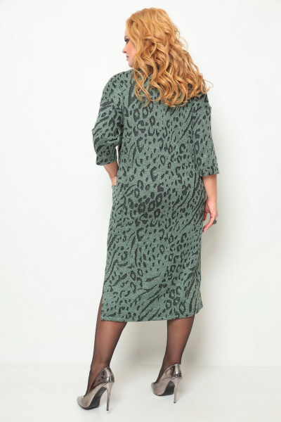 Платье Michel chic 2069 зеленый-принт - фото 5