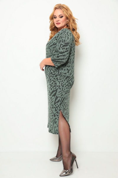 Платье Michel chic 2069 зеленый-принт - фото 4