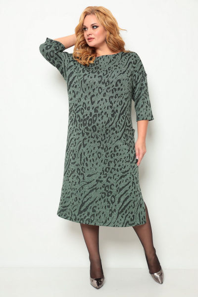 Платье Michel chic 2069 зеленый-принт - фото 1