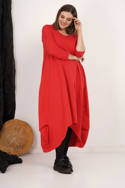 Платье GRATTO 8118 красный - фото 2