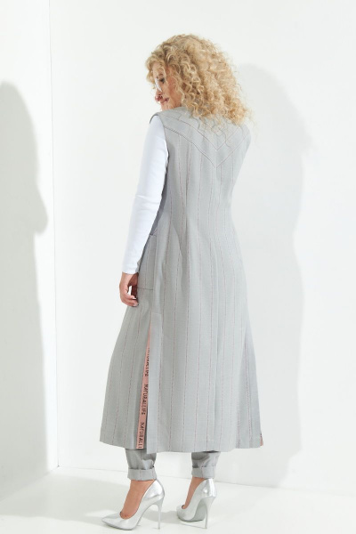 Брюки, жилет Euromoda 265 серый - фото 3