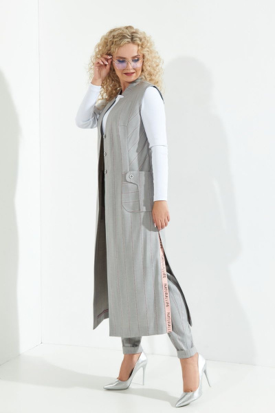 Брюки, жилет Euromoda 265 серый - фото 2