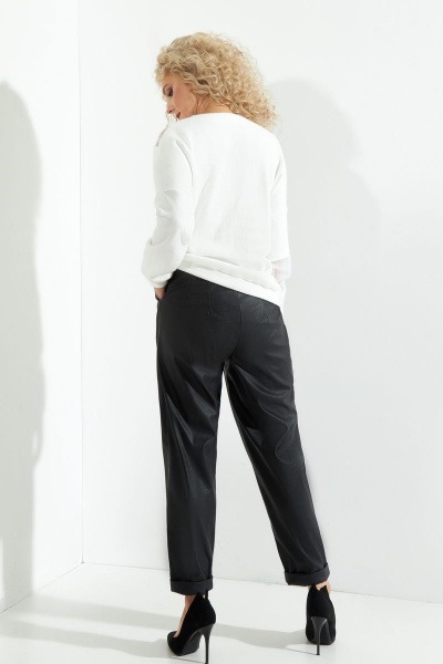 Джемпер ассиметричный из трикотажа с сеткой Euromoda 380 - фото 2