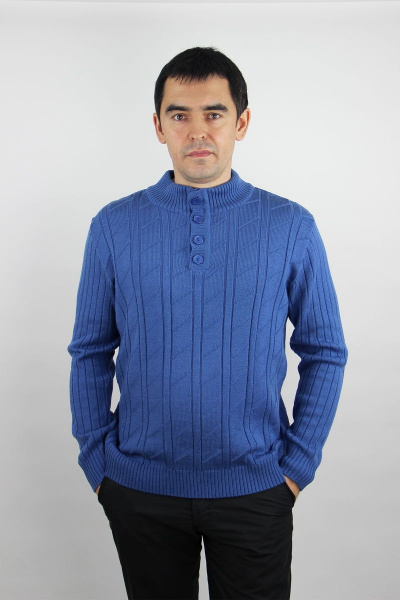Джемпер вязаный демисезонный на каждый день мужской Полесье С5641-20 0С2165-Д43 182,188 королевский_синий - фото 1