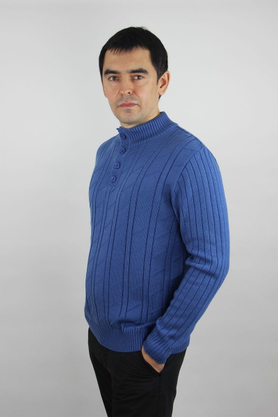 Джемпер вязаный демисезонный на каждый день мужской Полесье С5641-20 0С2165-Д43 170,176 королевский_синий - фото 3
