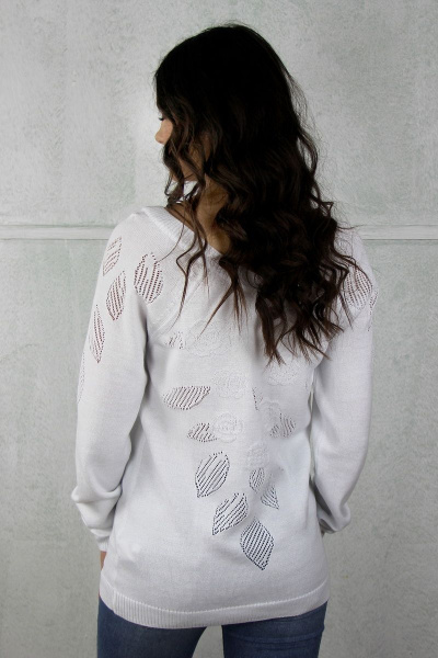 Джемпер реглан с V-образным вырезом из хлопка и безрукавным отверстиями Полесье С1004-20 0С2126-Д43 170,176 отбеленный - фото 2