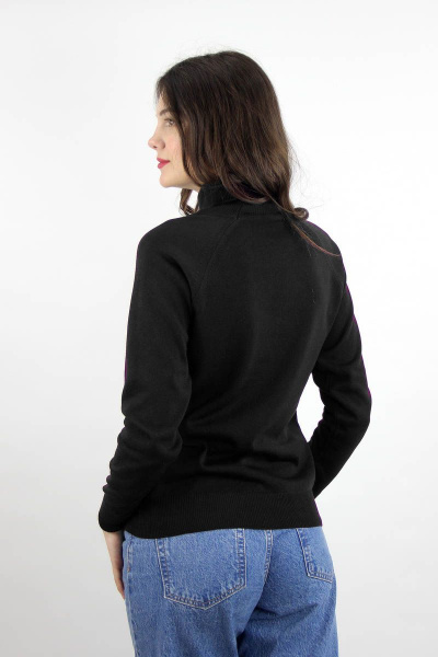 Демисезонный вязаный черный свитер с регланом Полесье С3433-17 7С1582-Д43 170,176 глубокий_черный - фото 6
