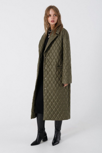 Пальто PiRS 3425 хаки - фото 3