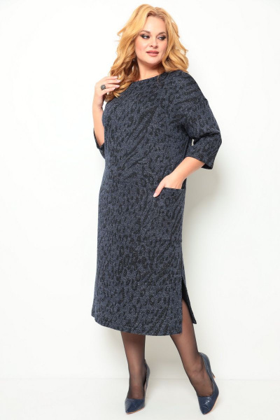 Платье Michel chic 2069 синий-принт - фото 2