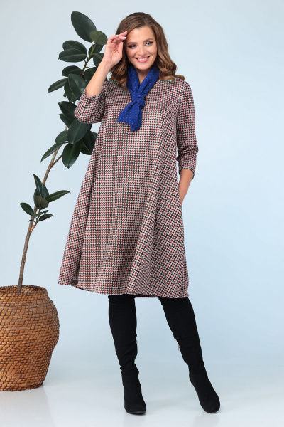 Платье, шарф Anastasia 704+шарфик красный - фото 1