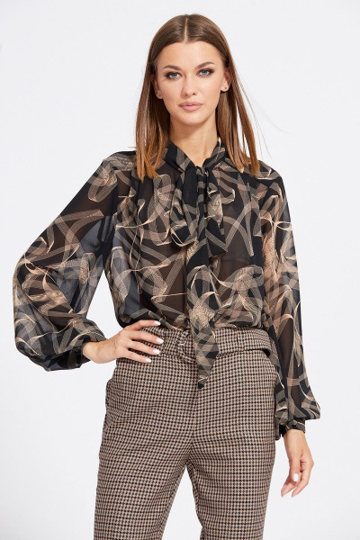 Брюки EOLA 2098 гусиная_лапка_коричневый - фото 3