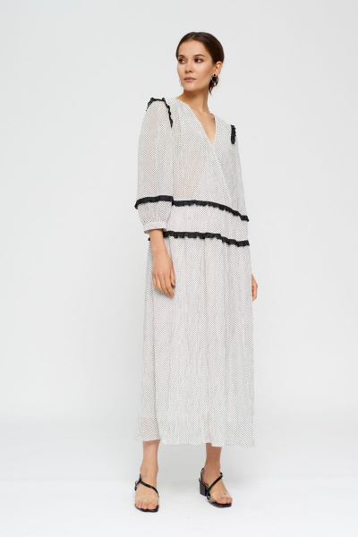 Платье белое летнее А-силуэта с запахом по лифу и платье-комбинация BURVIN 7897-81 - фото 1