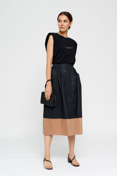 Юбка из текстиля и хлопка, летняя, на запах с пуговицами BURVIN 7900-21 - фото 1