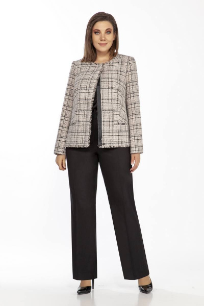 Брюки, жакет Olegran 3801 бежевый+черный - фото 2