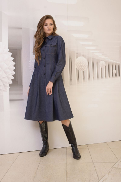 Платье Condra 4331 темно-синий - фото 5