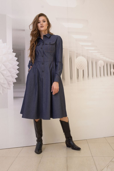 Платье Condra 4331 темно-синий - фото 2
