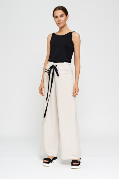 Брюки расширенные с подкрайным поясом и резинкой BURVIN 7923-11 - фото 1