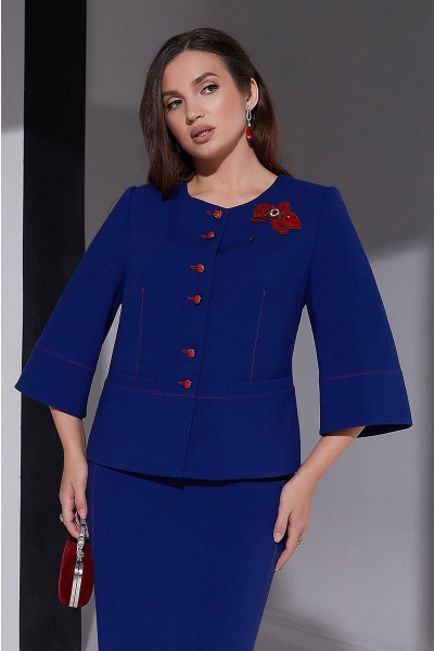 Жакет, юбка Lissana 4381 синий - фото 2