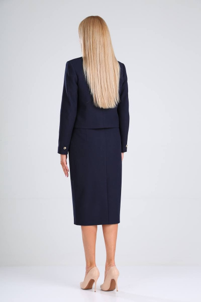 Жакет, юбка Vilena 729 темно-синий - фото 5