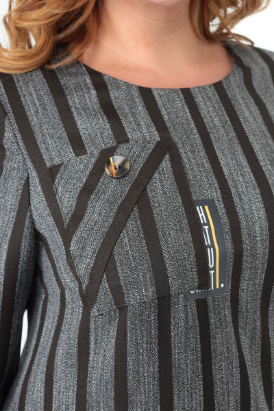 Платье прямого силуэта с карманами и разрезом Мишель стиль 997 хаки - фото 2