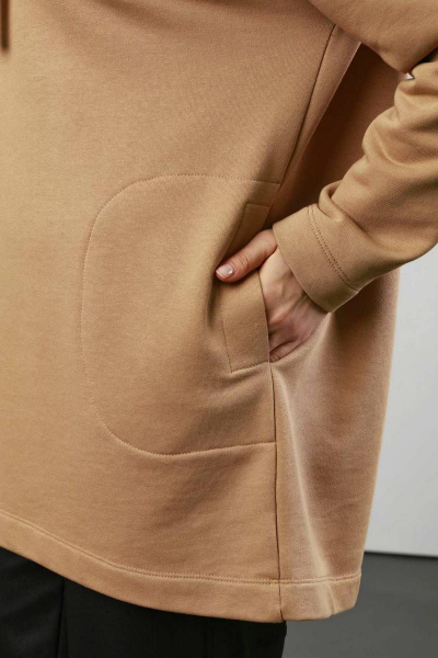 Туника из хлопка и трикотажа с капюшоном и разрезом Femme & Devur 30440 1.29BF(170) - фото 6