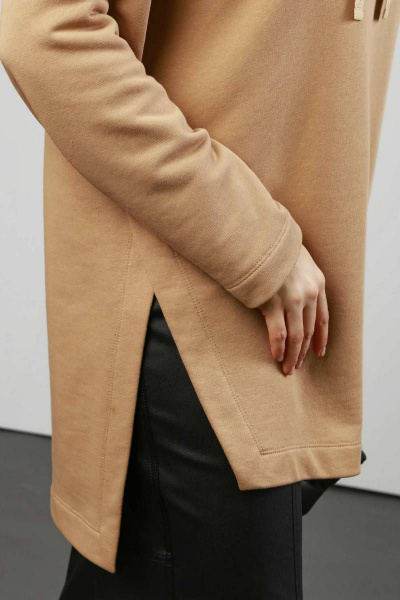 Туника из хлопка и трикотажа с капюшоном и разрезом Femme & Devur 30440 1.29BF(170) - фото 5