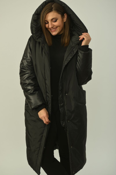 Пальто Диомант 1602/2 черный - фото 2