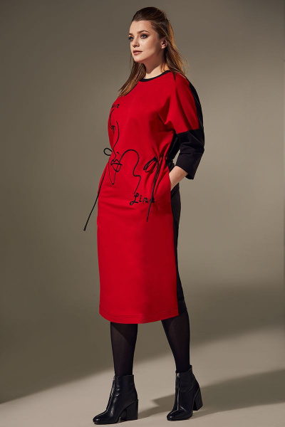 Платье Andrea Style 00309 красный - фото 5