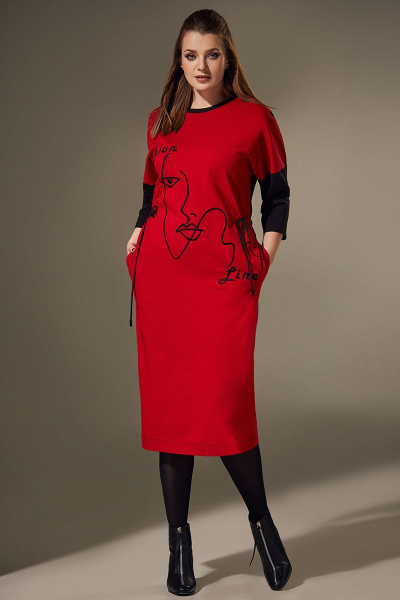 Платье Andrea Style 00309 красный - фото 4