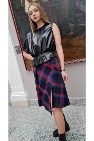 Демисезонная юбка с асимметричным кроем и карманом-портфелем Shymoda 276-21 - фото 1