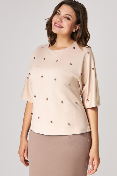 Джемпер, юбка IVA 1084 бежевый - фото 2