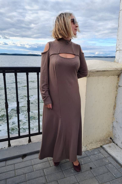 Нарядное платье с запахом, рукавами буф и пояском Shymoda 238-21 - фото 4