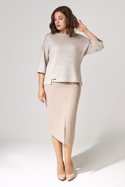 Джемпер, юбка IVA 1307 бежевый - фото 6