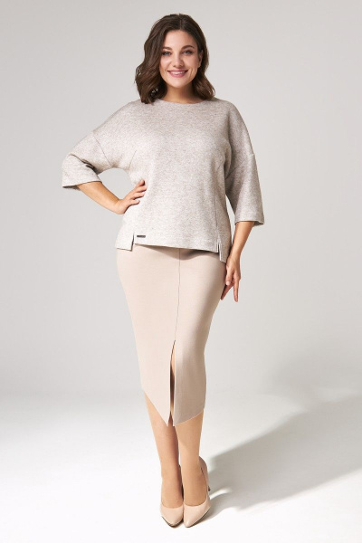 Джемпер, юбка IVA 1307 бежевый - фото 1