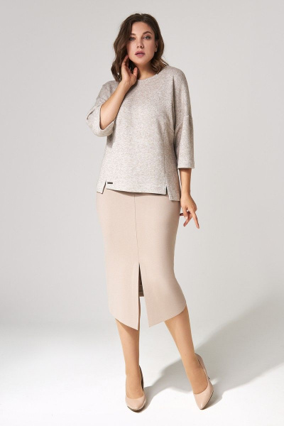 Джемпер, юбка IVA 1307 бежевый - фото 2