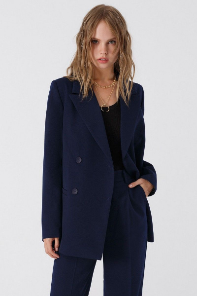 Брюки, жакет, топ PiRS 1668 темно-синий - фото 2