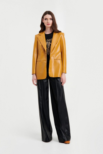 Жакет из искусственной кожи с прорезными карманами AG Green G407/4 - фото 1