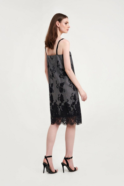 Платье из кружевного полотна прямого силуэта на бретелях AG Green G432/1 - фото 2