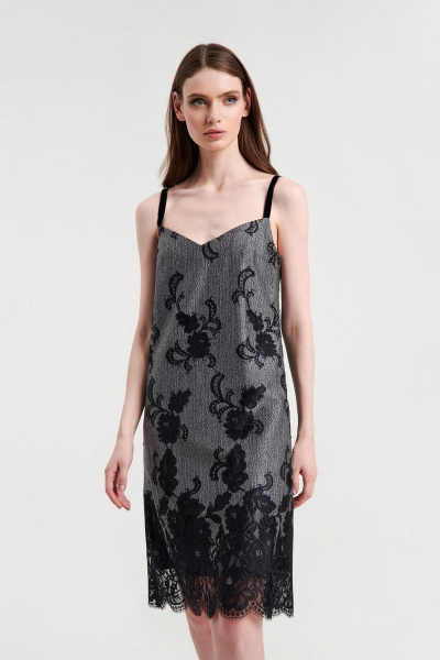 Платье из кружевного полотна прямого силуэта на бретелях AG Green G432/1 - фото 1