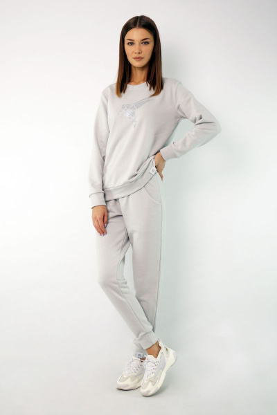 Свитшот Kivviwear 4048 светло-серый - фото 4