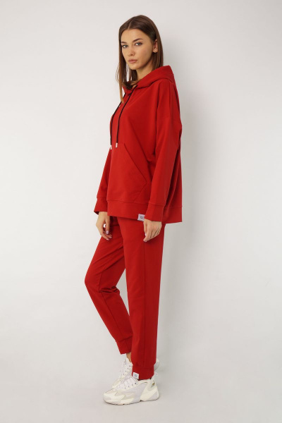 Круглогодичные спортивные брюки из трикотажа с капюшоном Kivviwear 4015 красный - фото 9
