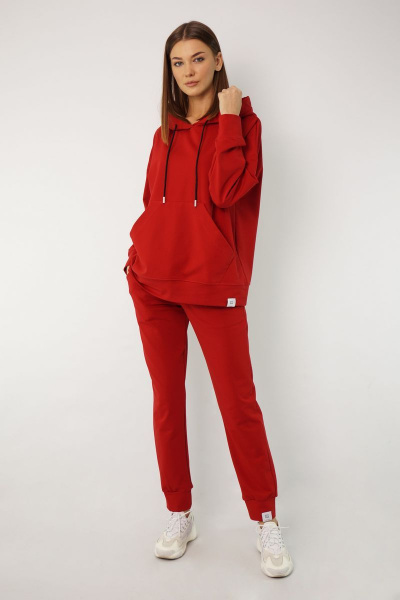 Круглогодичные спортивные брюки из трикотажа с капюшоном Kivviwear 4015 красный - фото 3